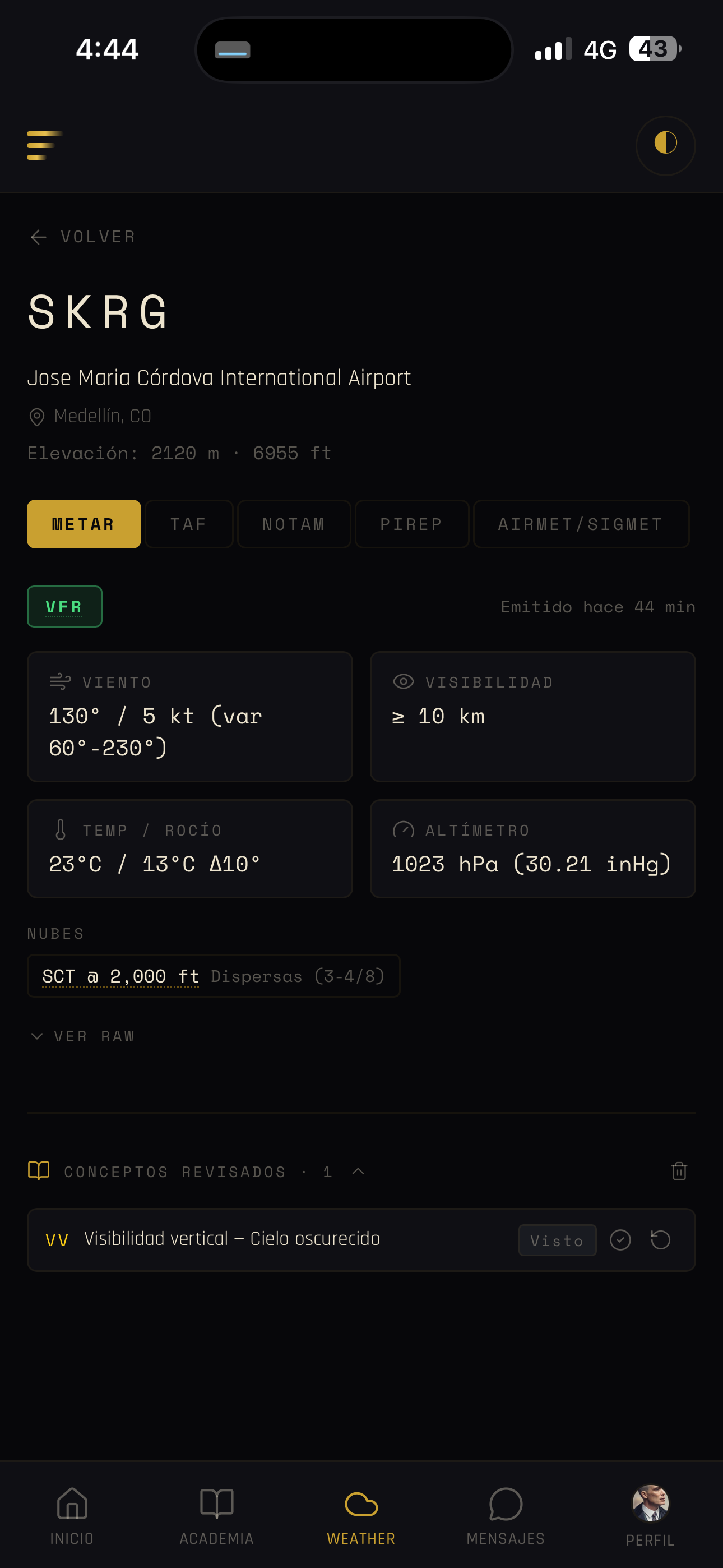 METAR en Elevate